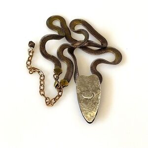 Baer SF Necklace Heart Textured Handcrafted Mixed Metals Modernist 20”+4”